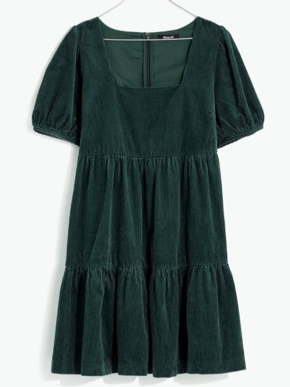 NWT BLACK TAPE Baby Doll Corduroy Pleated Emerald Green Dress